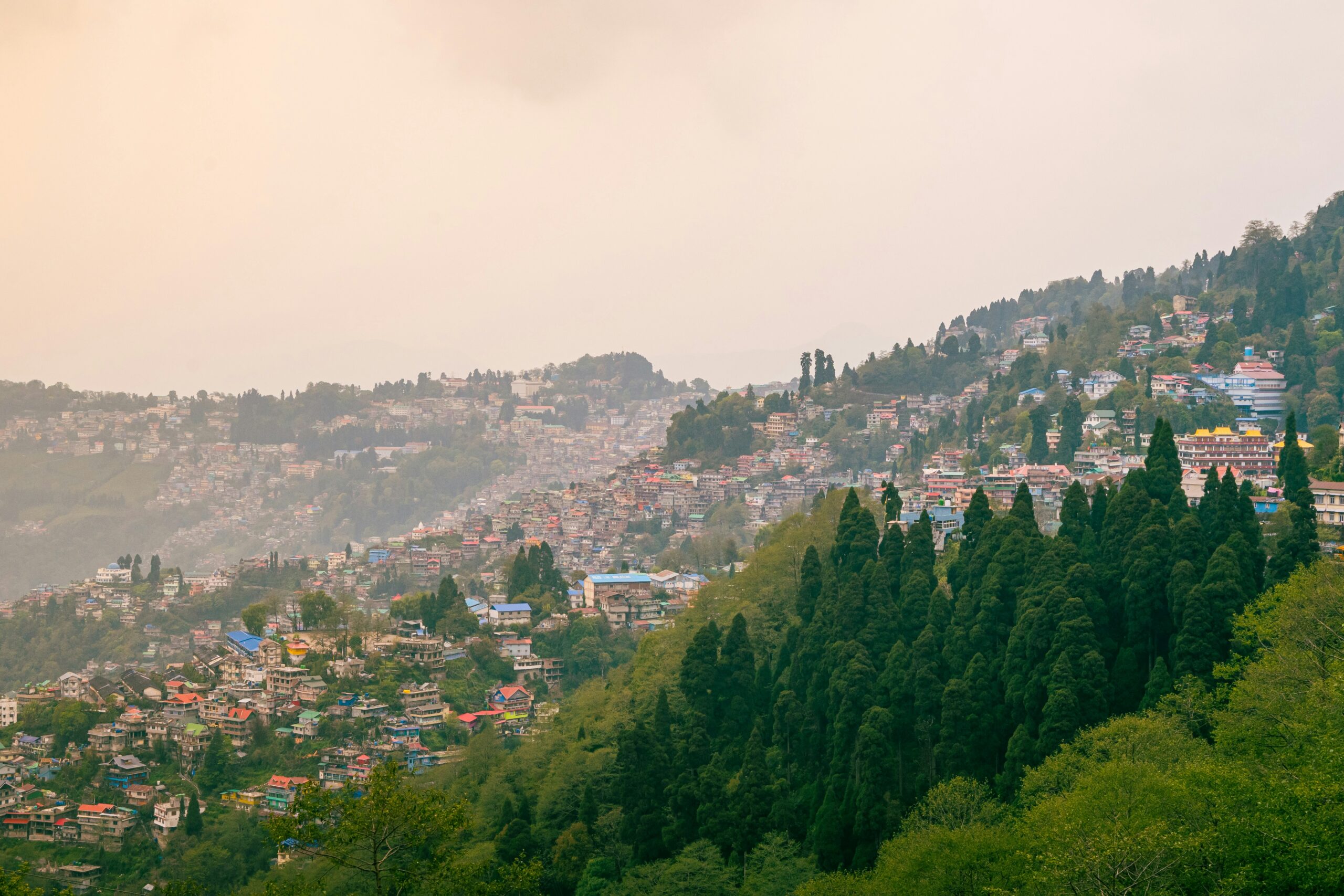 Homes on a hillside near the San Gabriel Mountain foothills in Azusa, California