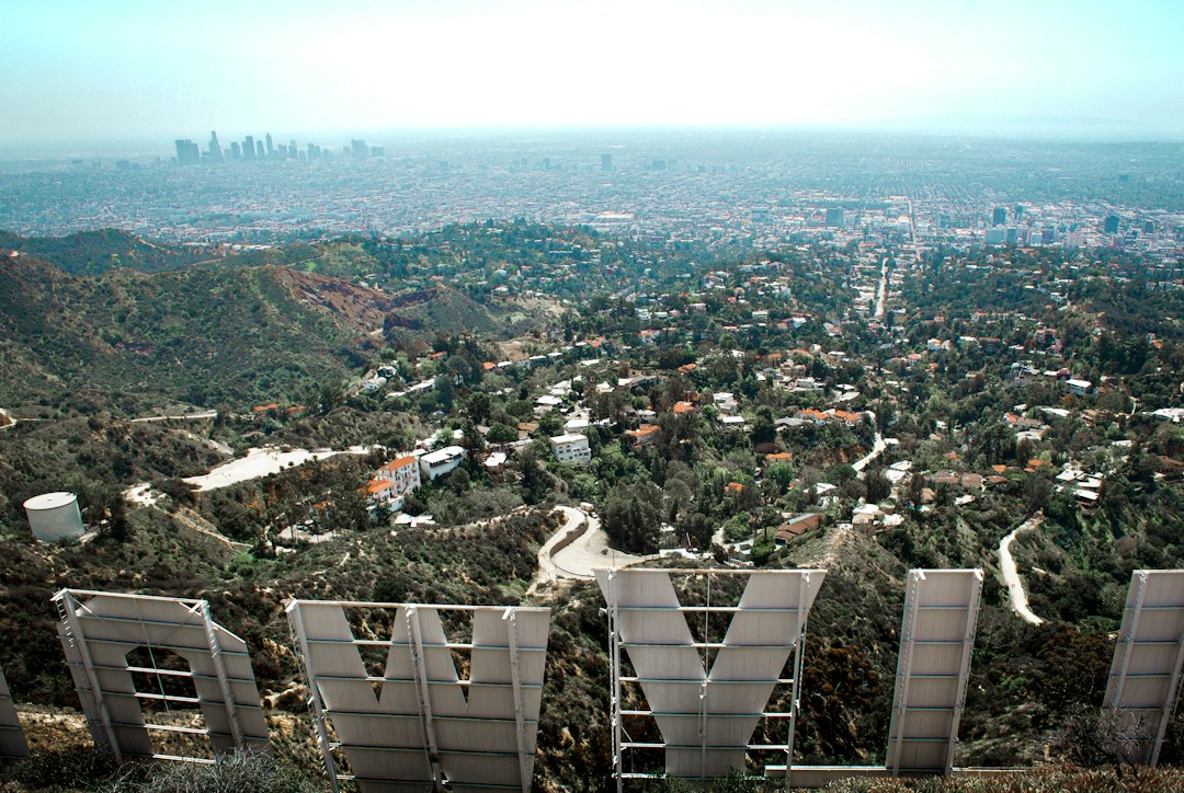 Hillside view over Los Angeles near Los Feliz and Griffith Park